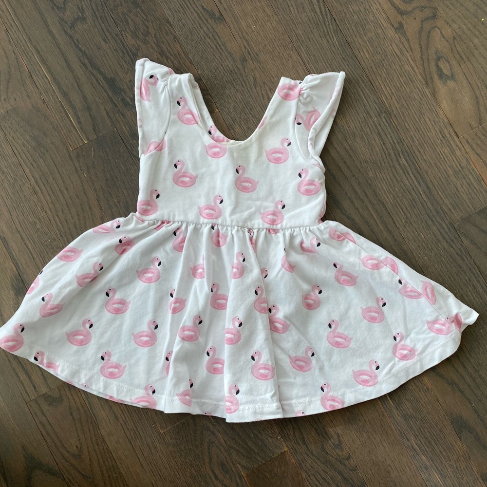 Monica & Andy flamingo dress 6-12 month